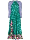 Rentrayage Palm Beach Fiesta Floral Print Midi Dress In Multicolour
