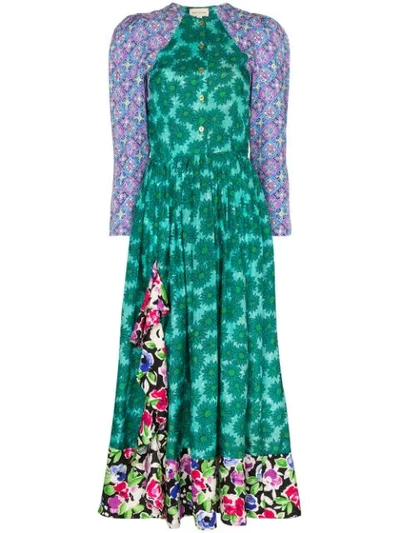 Rentrayage Palm Beach Fiesta Floral Print Midi Dress In Multicolour