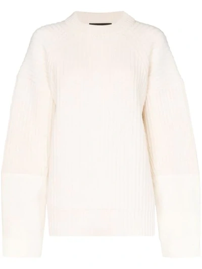 Haider Ackermann Panelled Knit Jumper In White