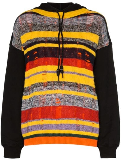 Angel Chen Striped Hooded Jumper In Multicolour