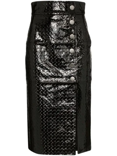 Skiim Lucy Embossed Pencil Skirt In Black