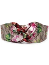 Gucci Floral Gg Logo Print Headband In Pink