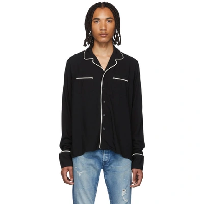 Rhude Embroidered Pyjama-style Shirt In Black