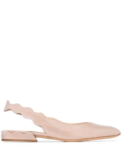 Chloé Laurena Scalloped Slingback Pumps In Pink