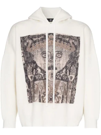 Edward Crutchley Graphic Print Hoodie In White