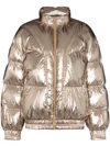 Isabel Marant Étoile Kresten Zip-up Puffer Coat In Metallic