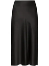 Joseph Frances Satin Pencil Skirt In Black