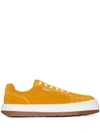 Sunnei Yellow Dreamy Leather Sneakers