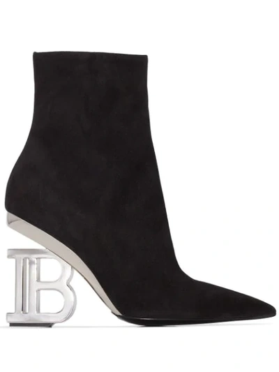 Balmain Nicole 95mm Ankle Boots In Black