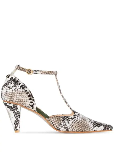 Reike Nen Snake Print 80mm Pumps In Black