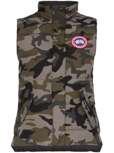 Canada Goose Freestyle Camouflage Print Padded Vest In Classic Camo Coastal Grey