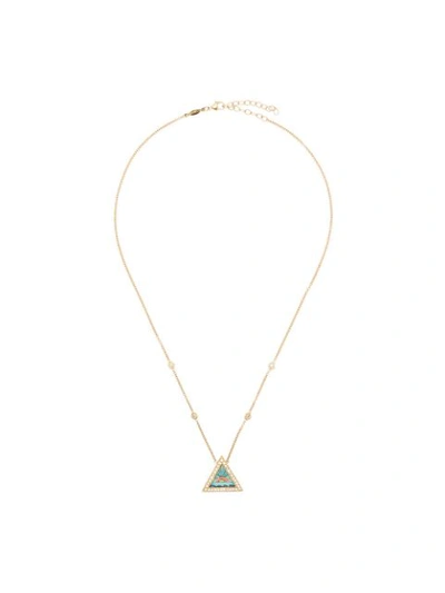 Jacquie Aiche 14kt Gold, Turquoise, Opal, Lapis Lazuli And Diamond Pendant Necklace In Yellow Gold