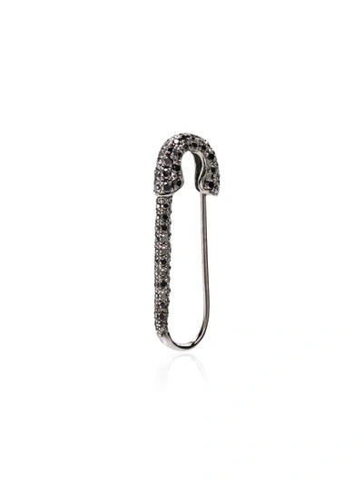 Anita Ko 18kt Black Gold Safety Pin Diamond Earring