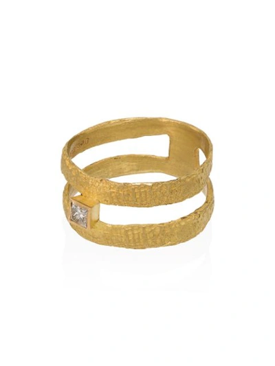 Orit Elhanati 18k Yellow Gold Double Band Diamond Ring