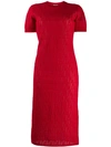 Fendi Red Women's Monogram Devore T-shirt Dress