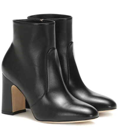 Stuart Weitzman Nell Leather Ankle Boots In Black