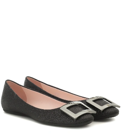 Roger Vivier Flats 'gommette' With Glitter Leather Black