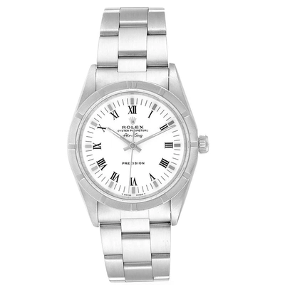 Rolex Air King 34mm White Dial Steel Mens Watch 14010 Box In Not Applicable