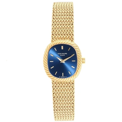Patek Philippe Golden Ellipse 18k Yellow Gold Blue Dial Ladies Watch 4461 In Not Applicable