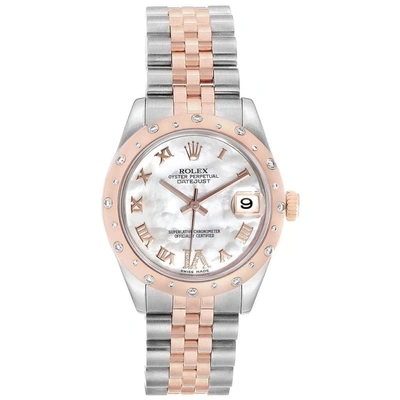 Rolex Datejust 31 Midsize Steel Everose Gold Diamond Ladies Watch 178341 In Not Applicable
