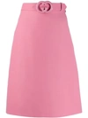 Gucci Pink Women's Pink Gg Belt Midi Skirt