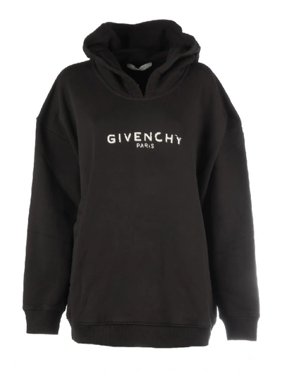 Givenchy Printed Leather Sweatshirt In Black