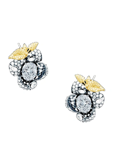 Anabela Chan White Mini Blossom Diamond Earrings In Not Applicable