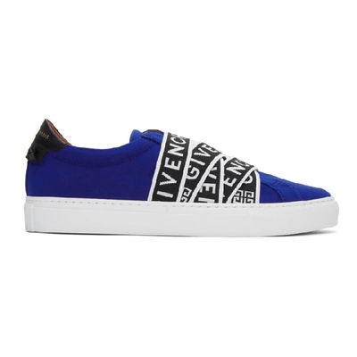 Givenchy Blue Men's Contrasting Logo Tape Sneakers In 461 Blue