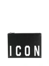 Dsquared2 Black Icon Leather Clutch