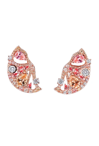 Anabela Chan Pink Grapefruit Slice Earrings In Not Applicable