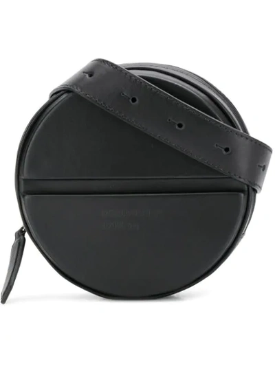 Dsquared2 Black Leather Logo Round Belt Bag
