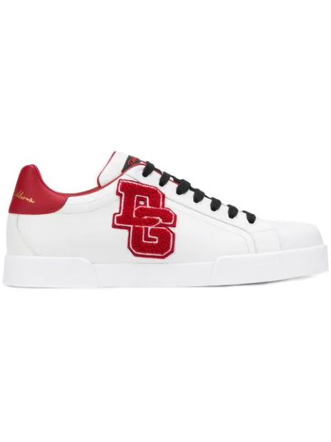 dolce & gabbana white red portofino sneakers