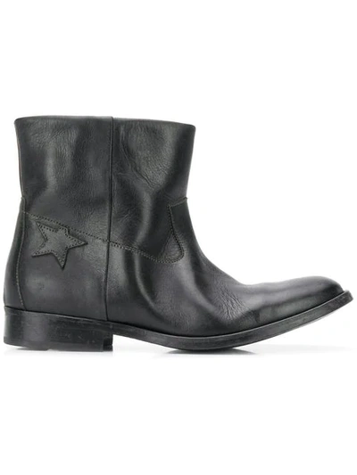 Golden Goose King Black Leather Ankle Boots