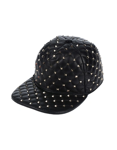 Valentino Garavani Black Studs Leather Hat