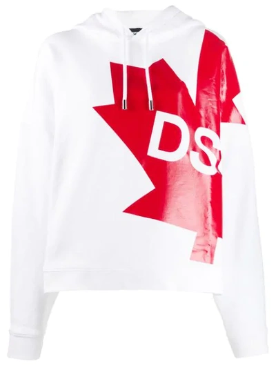 Dsquared2 Canada Flag Hoodie In White,red