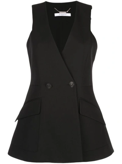 Givenchy Black Women's Sleeveless Blazer Jacket