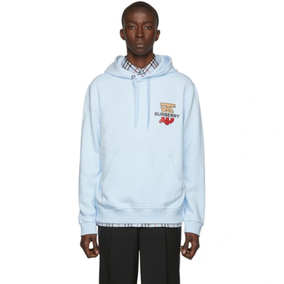 Burberry Harvey Logo Hooded Sweatshirt In Blue