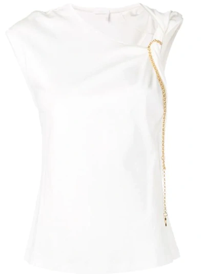 Chloé White Women's Knot Detail T-shirt