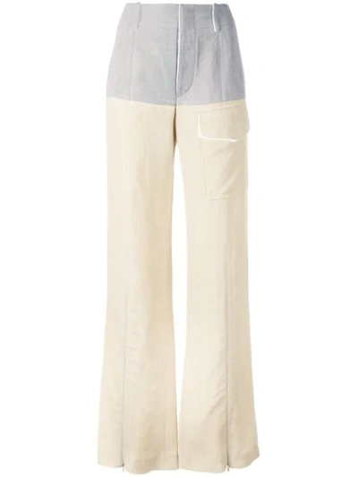 Chloé Neutral Women's Color Block Trousers In White