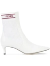 Fendi 45 Stretch Ankle Boots In White