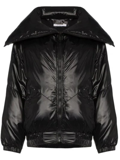 Givenchy Logo Varnished Bomber Jacket In Black