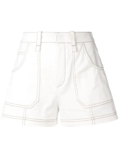 Chloé White Women's Contrast Piping Shorts