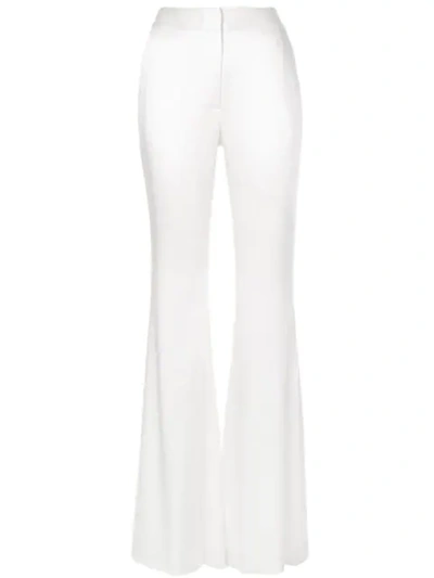 Adam Lippes White Double Hammered Satin Trouser