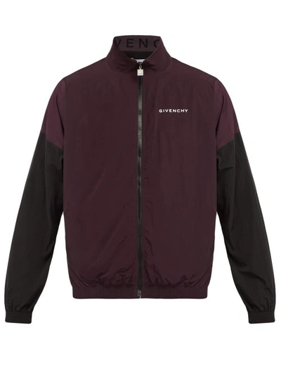 Givenchy Purple Men's Color-block Windbreaker In Black