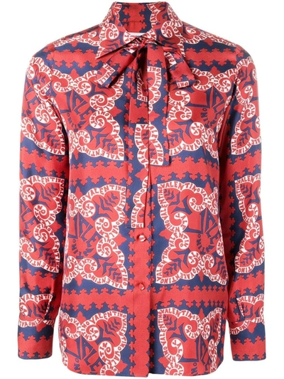 Valentino Red Women's Geometric Paisley Blouse In Burgundy