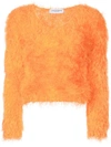 Marine Serre Orange Women's Fluffy Knitted Sweater