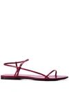 The Row Bare Flat Strappy Sandals In Red