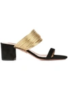 Aquazzura Rendez Vouz 50 Suede Sandals In Gold