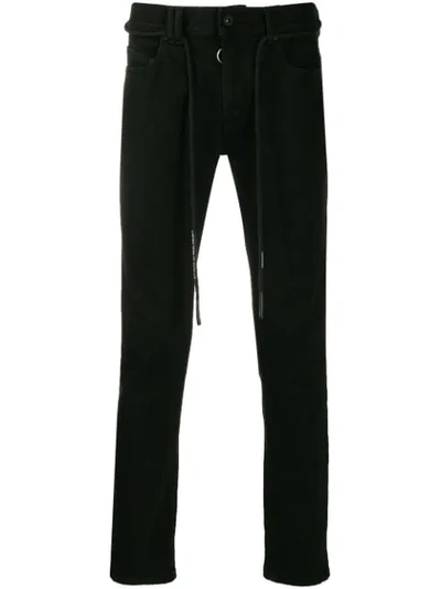 Off-white Embroidered Arrows Logo Trousers In Black