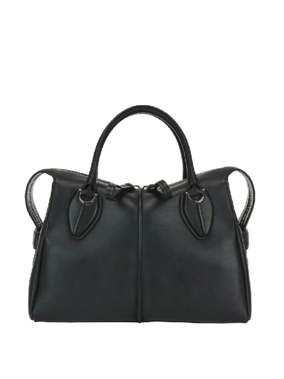 Tod's D-styling Medium Black Leather Bowling Bag